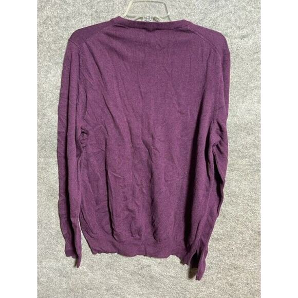 Jos A Bank Traveler Sweater Mens L Pima Cotton Crew Neck Pullover Purple - Picture 2 of 7